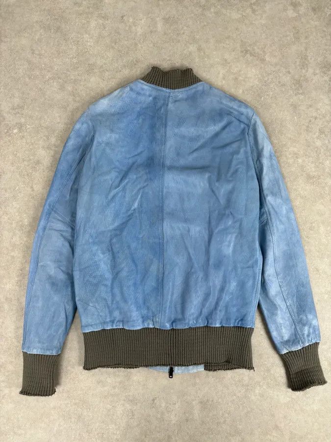 Giorgio Brato Giorgio Brato Baby Blue Faded Leather Jacket Size US M / EU 48-50 / 2 - 5 Thumbnail