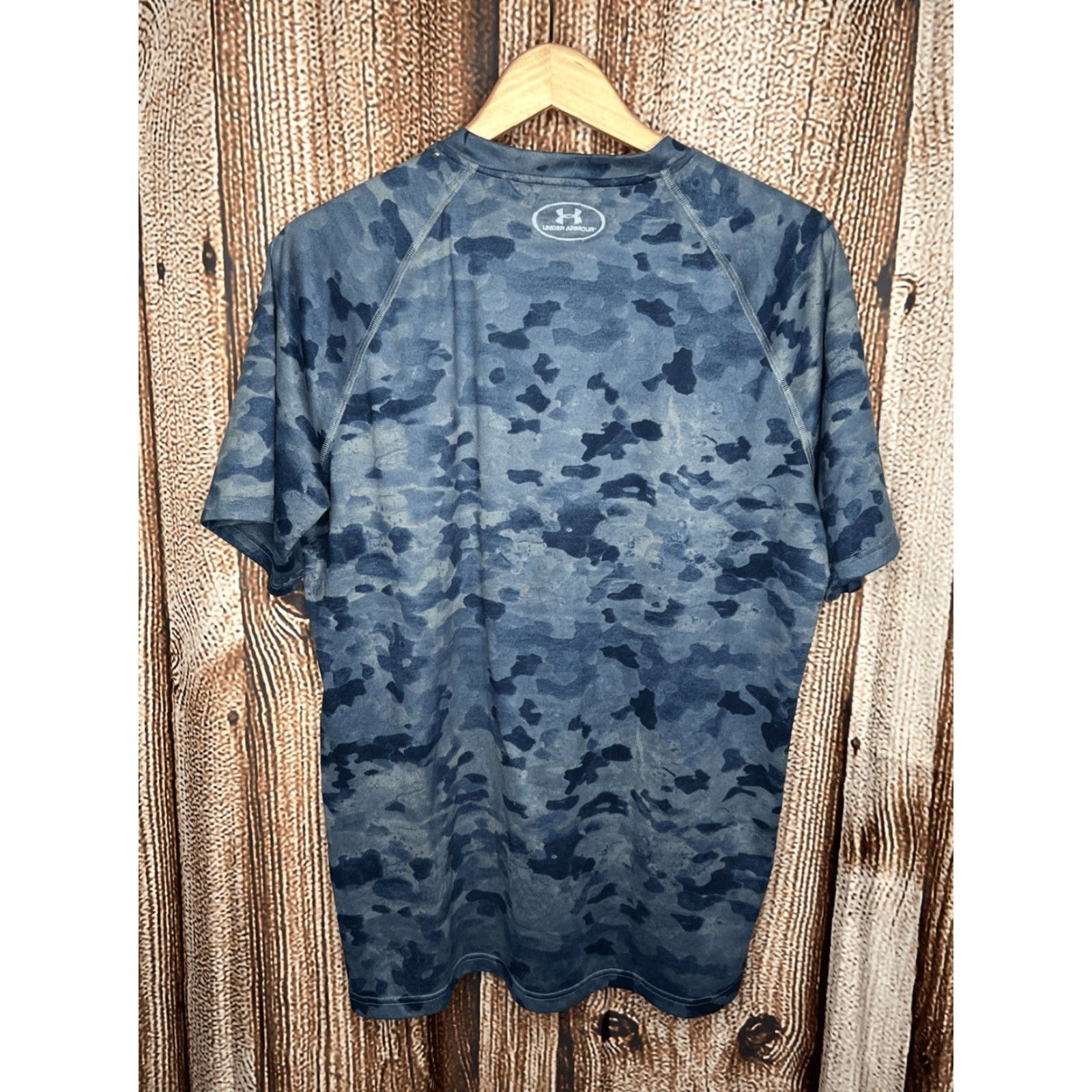 Under Armour Under Armour HeatGear T-Shirt Mens M Blue Camouflage Short Sleeve Size US M / EU 48-50 / 2 - 3 Thumbnail