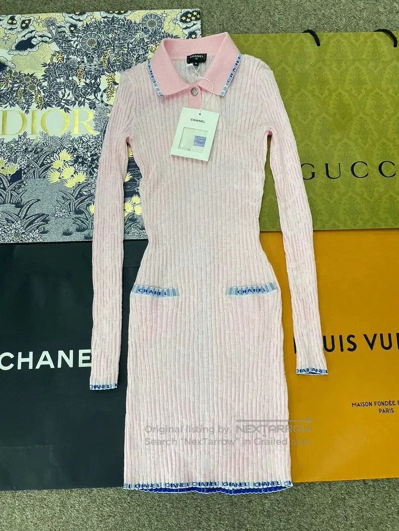 Chanel Chanel 24S Pink Knit Dress. Size US S / EU 44-46 / 1 - 1 Thumbnail