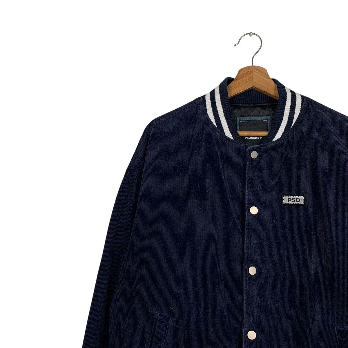 Japanese Brand PSO Brand Blue Black Corduroy Varsity Jacket #1846-C80 Size US M / EU 48-50 / 2 - 6 Thumbnail
