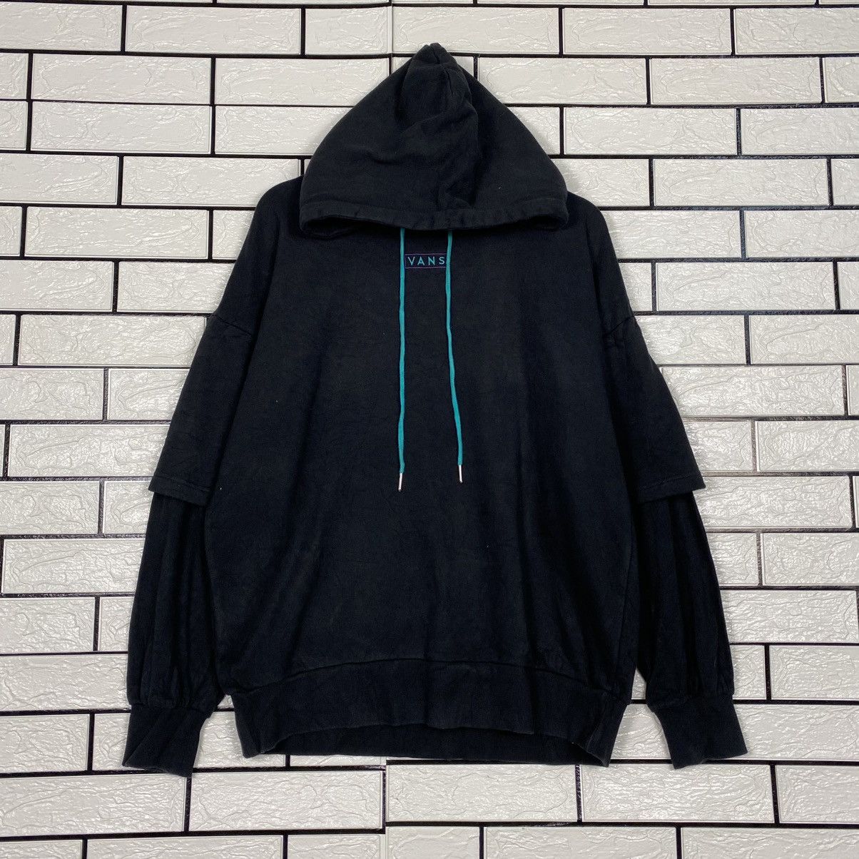 Japanese Brand 📌Vintage Hoodie Pull Over Vans Centre Logo Size US M / EU 48-50 / 2 - 2 Thumbnail
