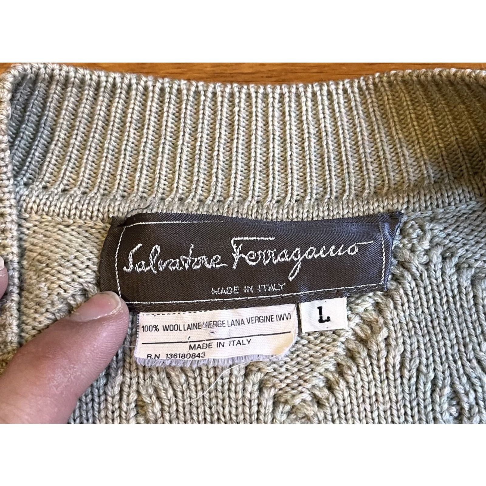 Salvatore Ferragamo Salvatore Ferragamo Diamond Cardigan Sweater Women’s Large Beige Size L / US 10 / IT 46 - 6 Thumbnail