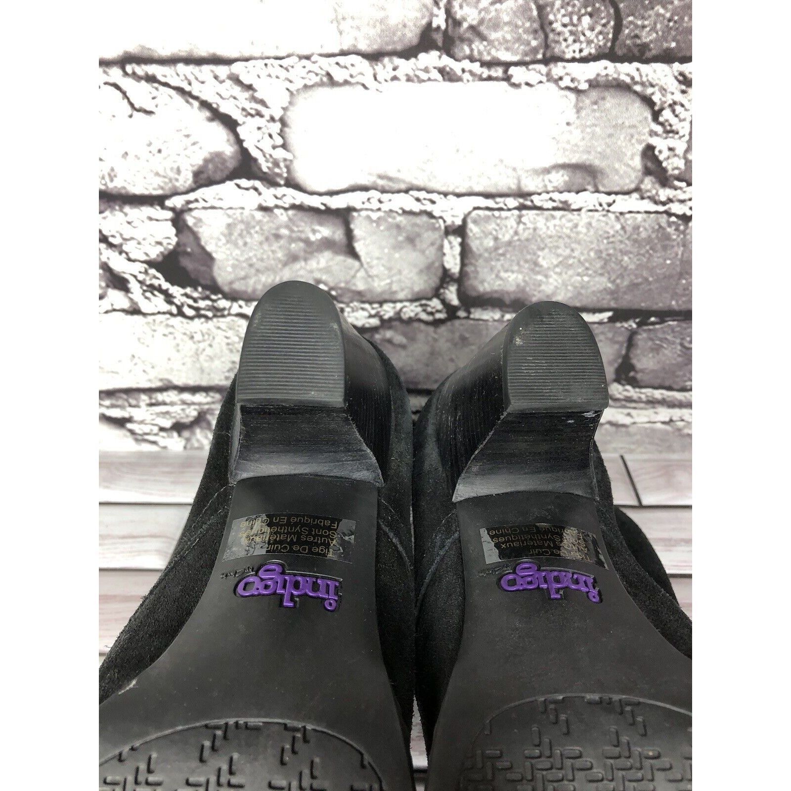 Clarks Indigo Clarks Black Suede Leather Ankle Stacked Heel Booties Size US 8 / IT 38 - 7 Thumbnail