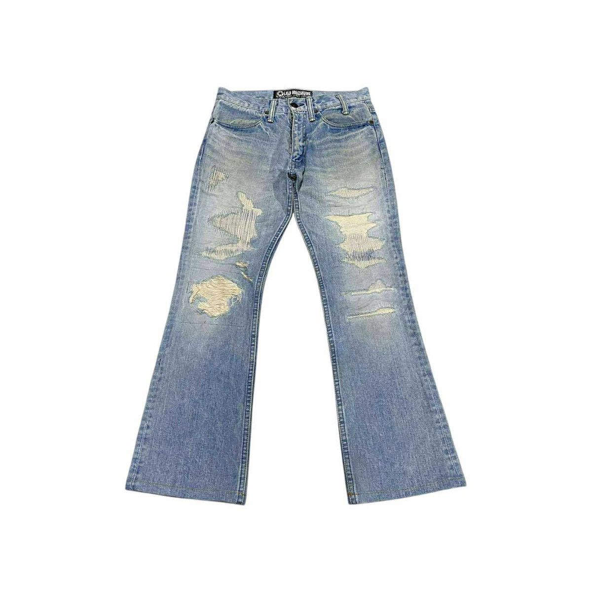 🔥Y2K Archived LED Rechwe Mud Wash Flared Denim Distressed