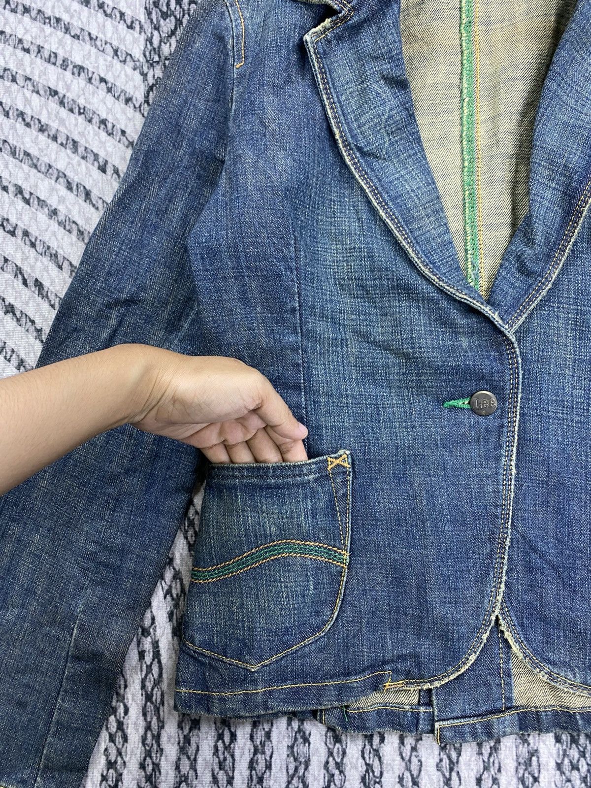 Lee Vintage LEE Single Button Blazer Style Denim Jacket Size US XS / EU 42 / 0 - 7 Thumbnail