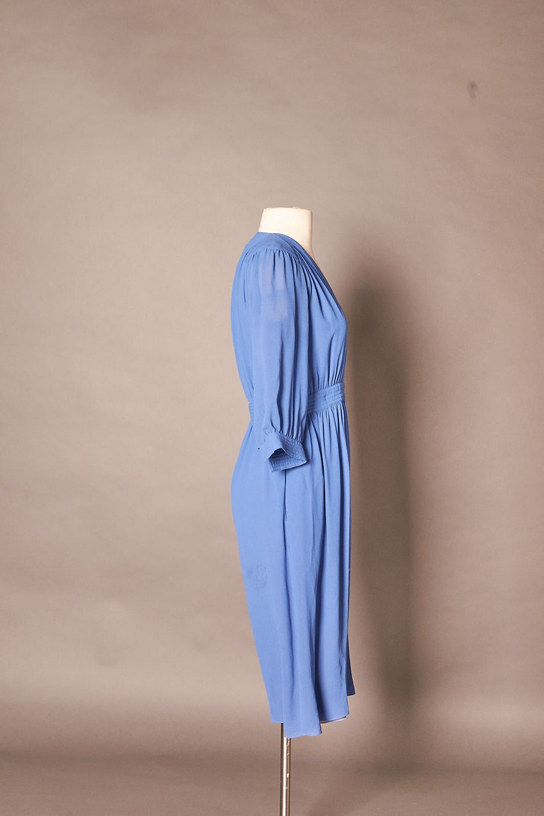 Pierre Cardin 1970s Pierre Cardin Blue Wrap Dress Size XS / US 0-2 / IT 36-38 - 4 Thumbnail
