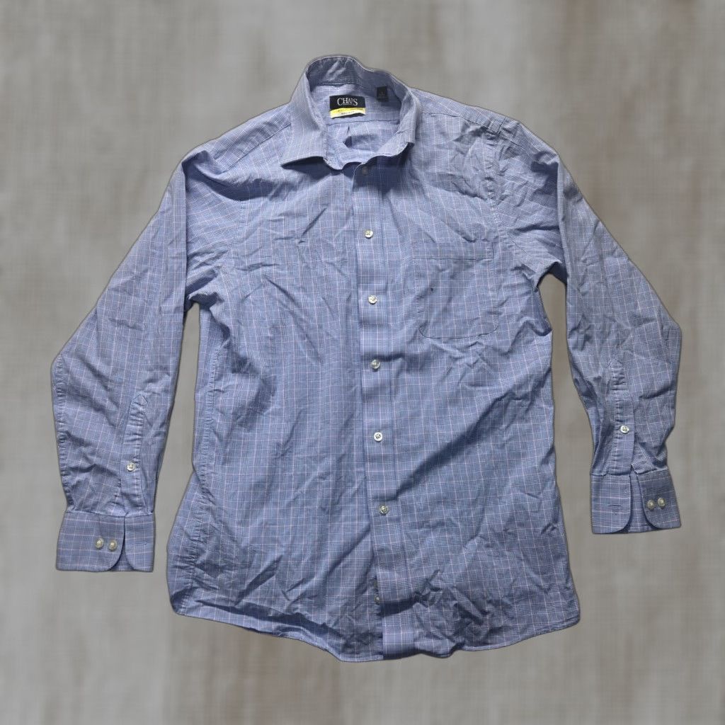 Chaps Chaps Shirt Men M Medium Plaid Blue Stretch Comfort Regular Fit Dress Shirt Size US M / EU 48-50 / 2 - 1 Thumbnail