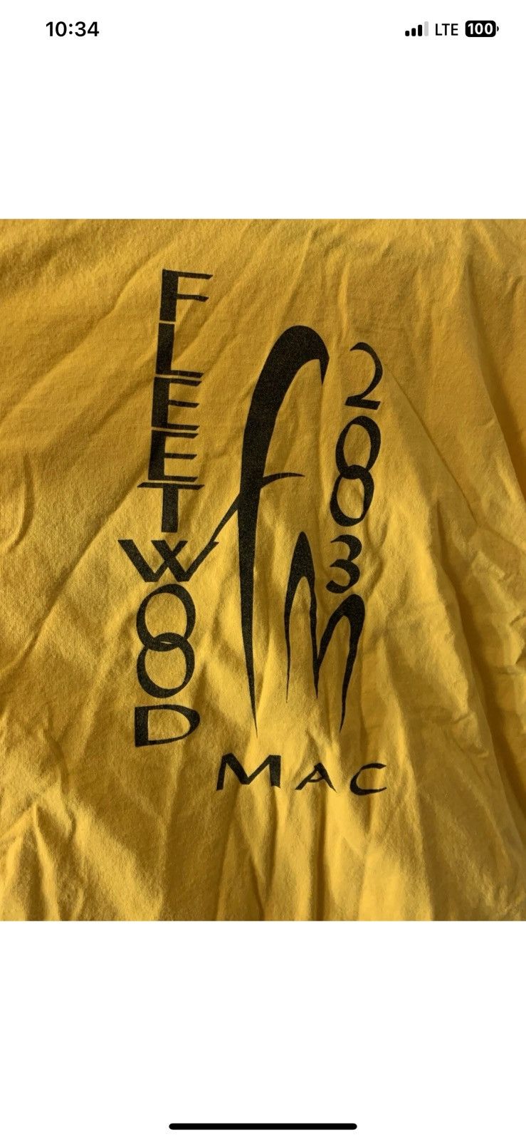 Gildan Vtg Fleetwood Mac mens sz L 2003 yellow t shirt Size US L / EU 52-54 / 3 - 5 Thumbnail