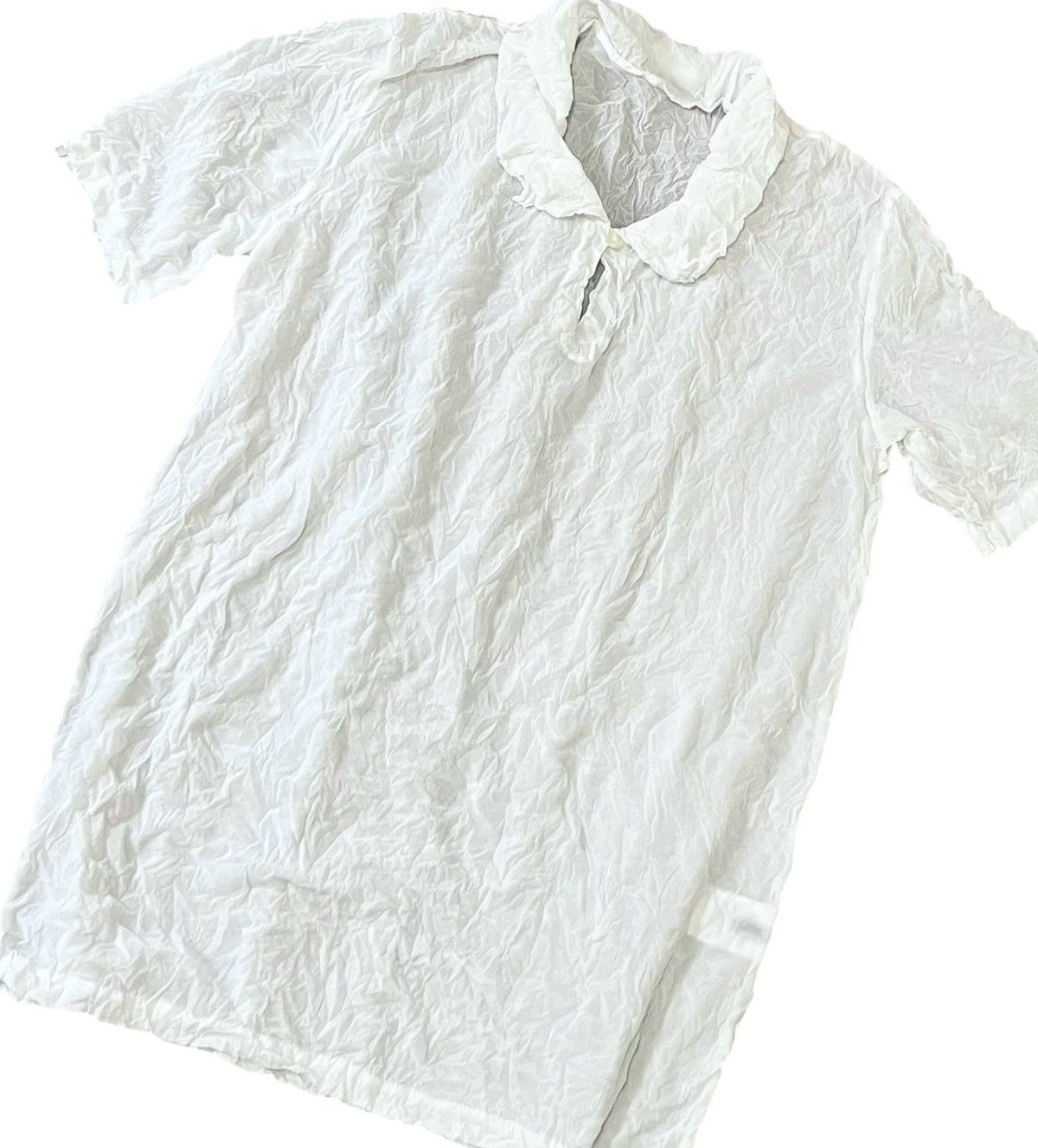 Homme Plisse Issey Miyake TAX FREE 🇺🇸 Vintage Issey miyake crumpled sheer polo Size US S / EU 44-46 / 1 - 2 Thumbnail