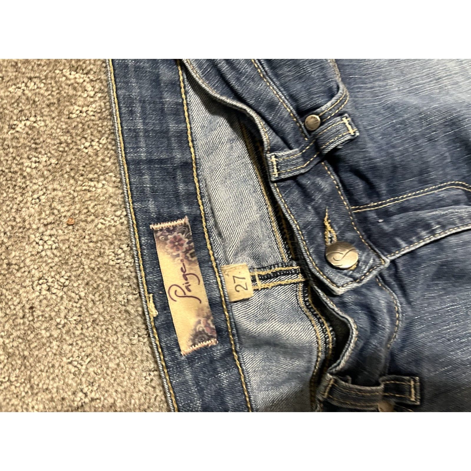 Paige PAIGE Jeans womens size 27 dark wash Peg Super skinny stretch denim jeans Size 27" / US 4 / IT 40 - 6 Thumbnail