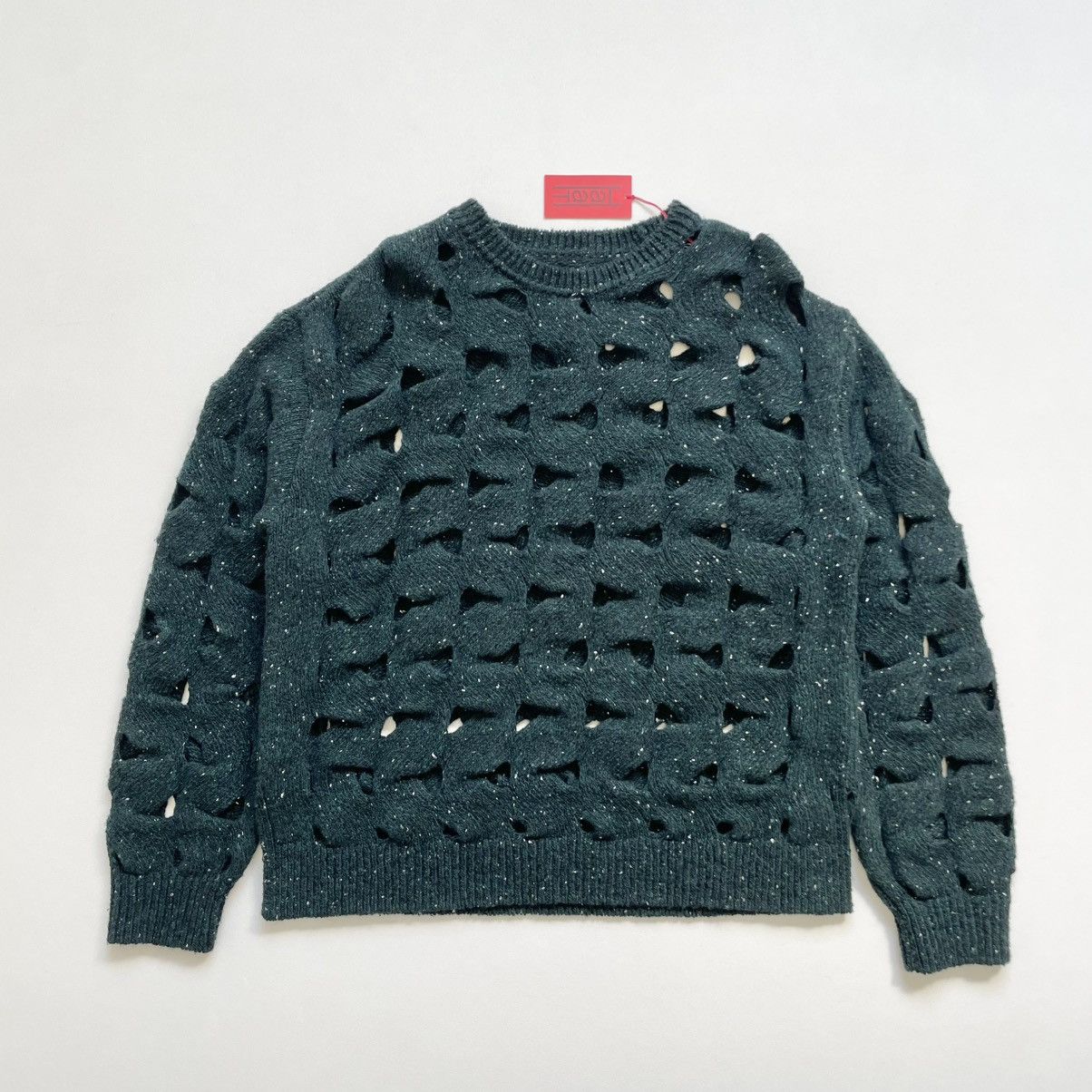 Issey Miyake Forest Green Cut Out Wool ‘Nest Knit’ Size US M / EU 48-50 / 2 - 1 Thumbnail