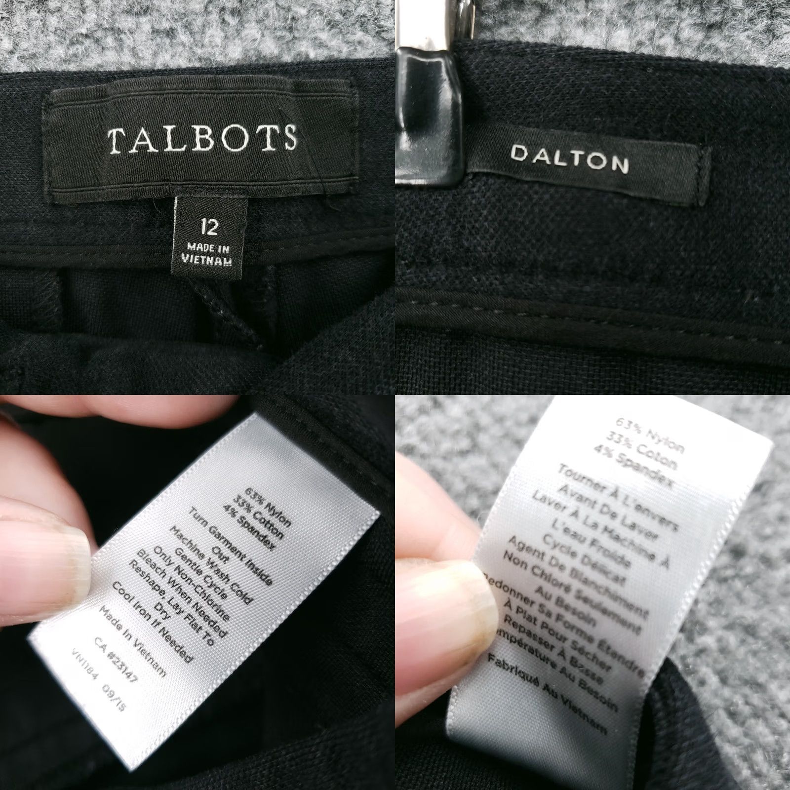 Talbots Talbots Pants Womens 12 Black Dalton Mid Rise Straight Zip Fly Stretch Trouser Size 34" / US 12 / IT 48 - 8 Thumbnail