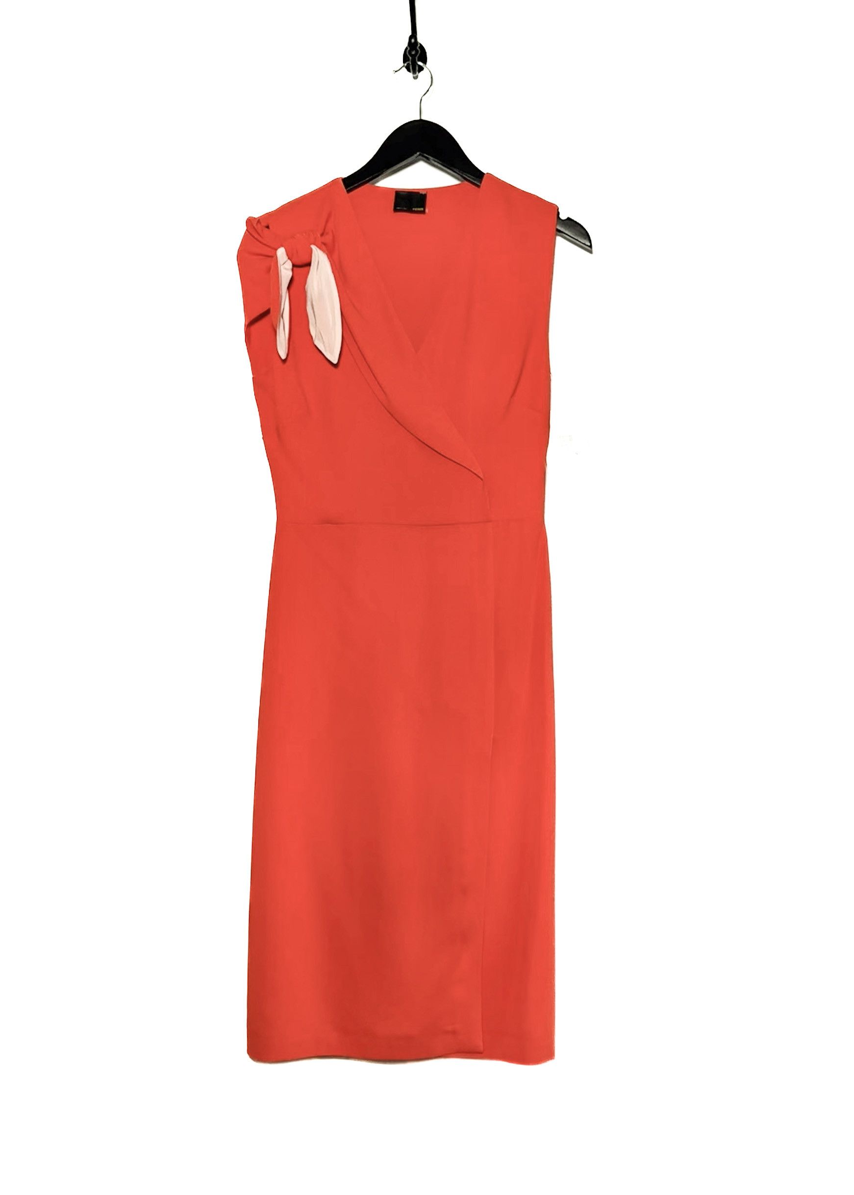 Fendi Orange Ruffle Details Midi Dress