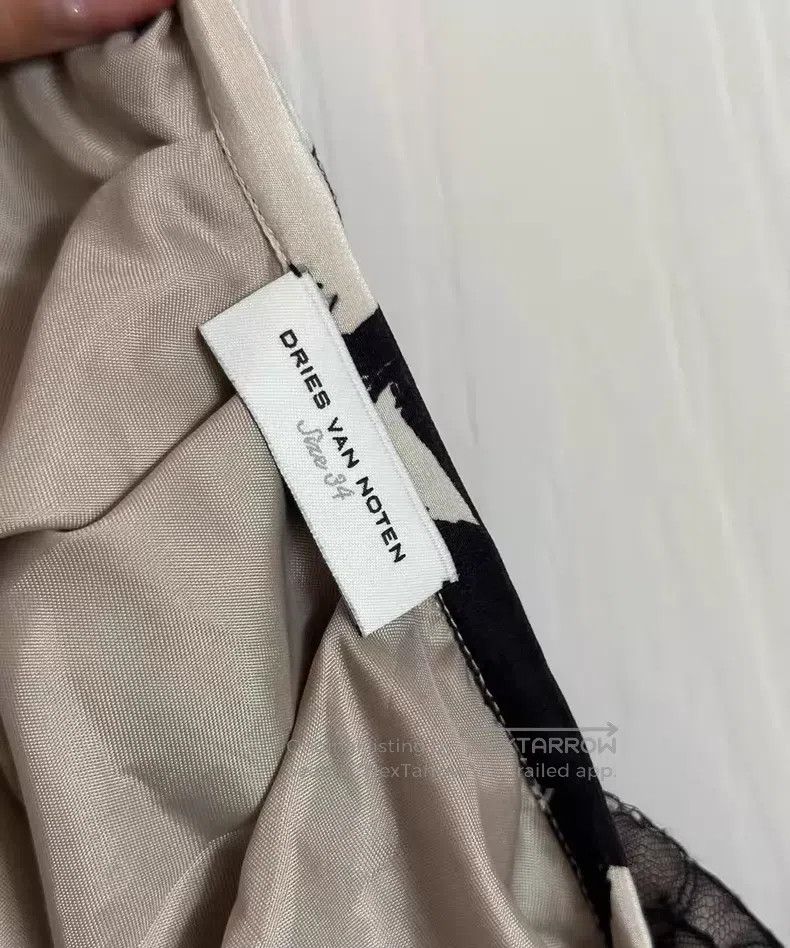 Dries Van Noten Dries Van Noten Black and White Printed Midi Skirt Size 33" - 4 Thumbnail