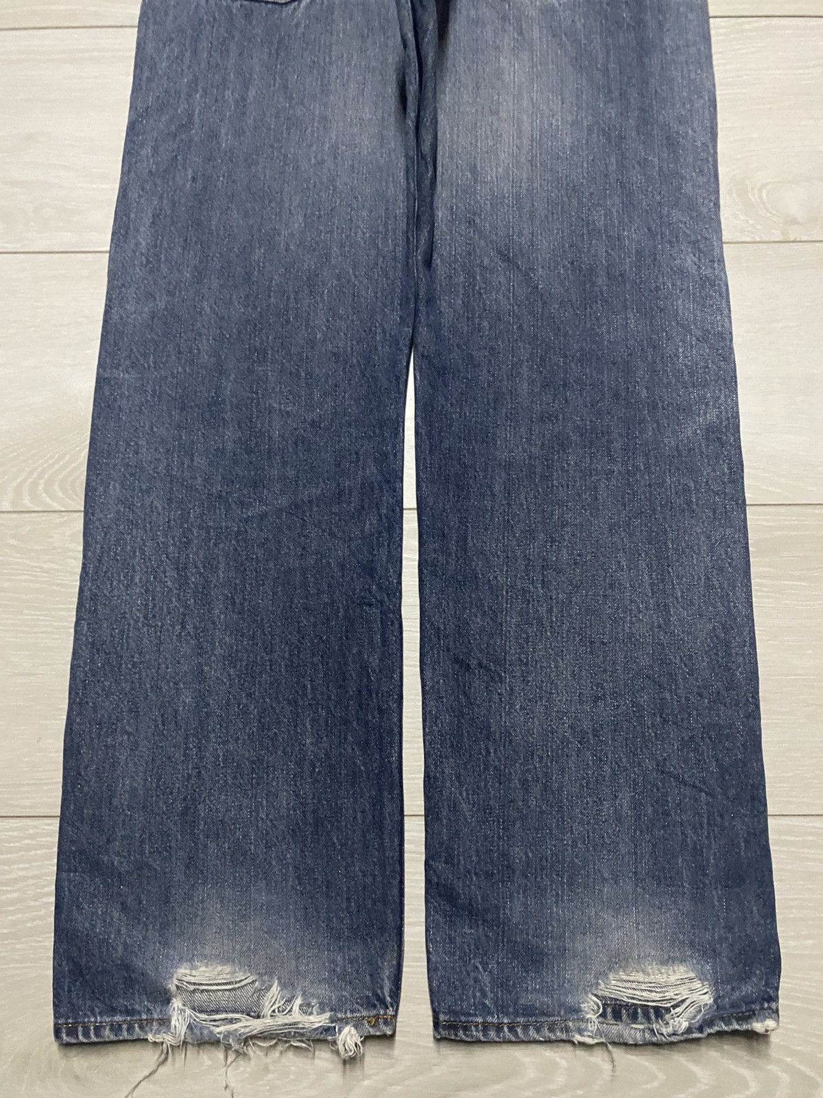 GU Vintage Gu Denim Faded Wash Distressed Loose Jeans Size US 32 / EU 48 - 6 Thumbnail