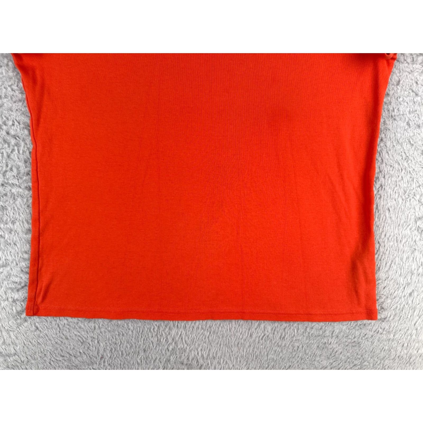Polo Ralph Lauren Lauren Ralph Sport Shirt Women Large Orange 100% Cotton Scoop Neck Short Sleeve Size L / US 10 / IT 46 - 5 Thumbnail