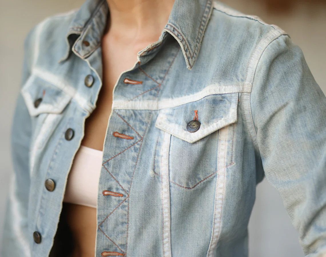 Just Cavalli Just Cavalli Vintage Jacket Rooster Print Bleached Denim S Size S / US 4 / IT 40 - 4 Thumbnail
