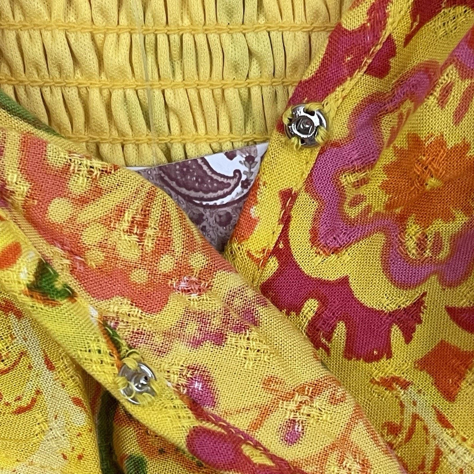 Other Band of the Free Anya Wrap Dress Womens Medium Yellow Floral Size M / US 6-8 / IT 42-44 - 13 Thumbnail