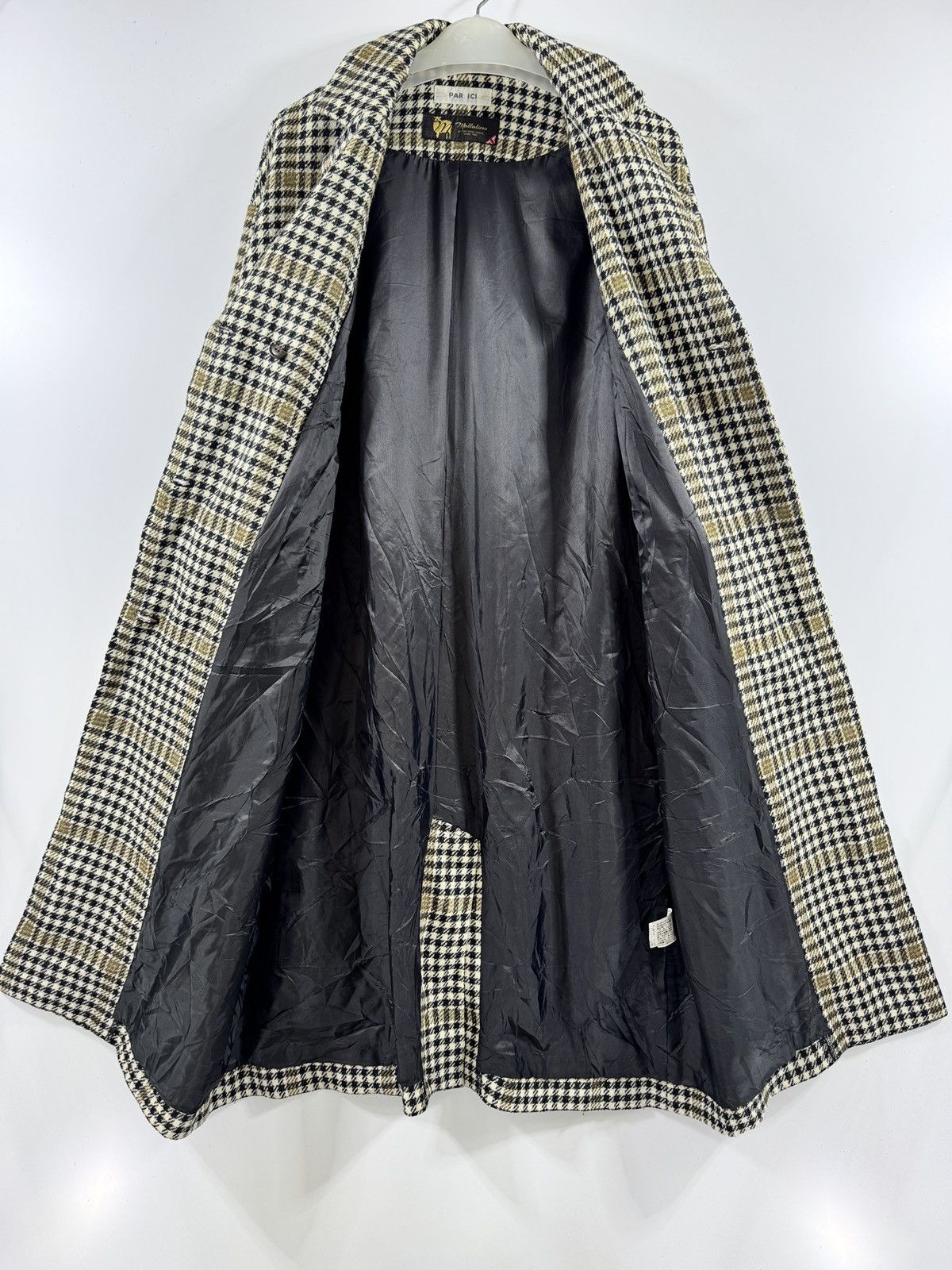 Japanese Brand Par ici Mallalieus Houndstooth Double Breasted Long Coat Size L / US 10 / IT 46 - 6 Thumbnail