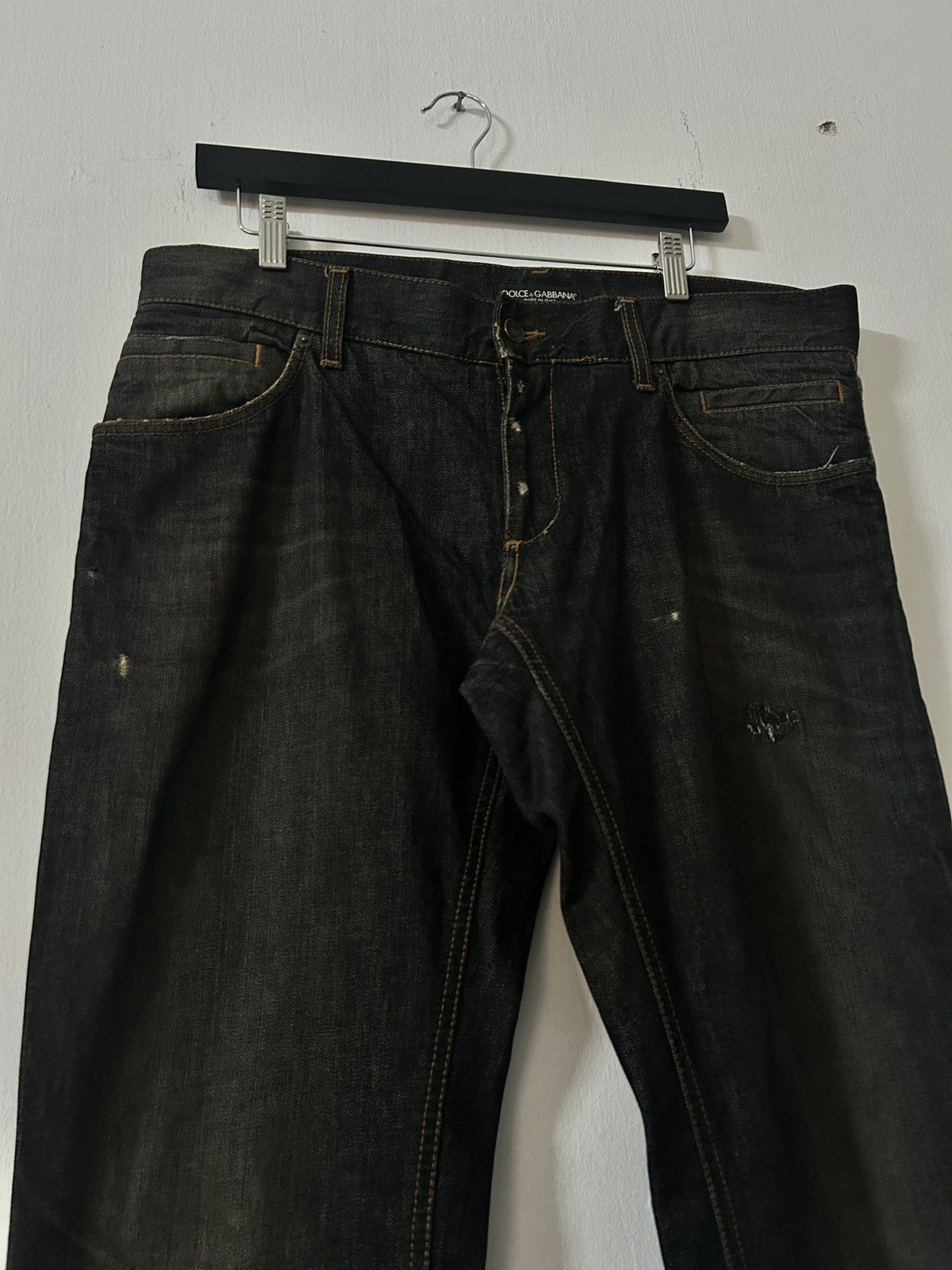 Dolce & Gabbana × Japanese Brand Dolce Gabbana Distressed Black Jeans Size US 37 - 2 Thumbnail