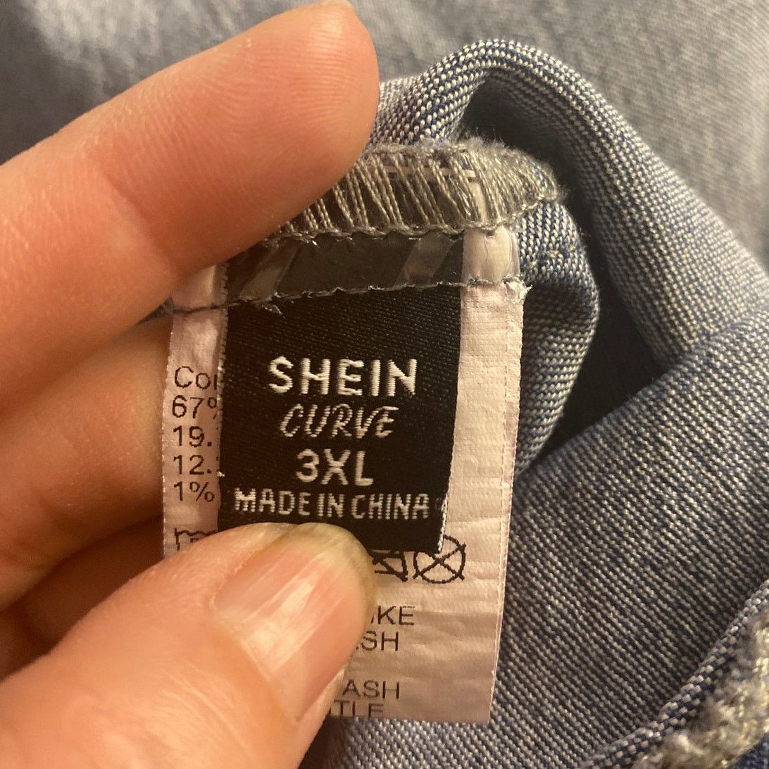 Shein Y2K Streetwear Shein Curve Blue Denim Mini Dress Plus 3XL Size 3XL / US 20-22 - 3 Thumbnail