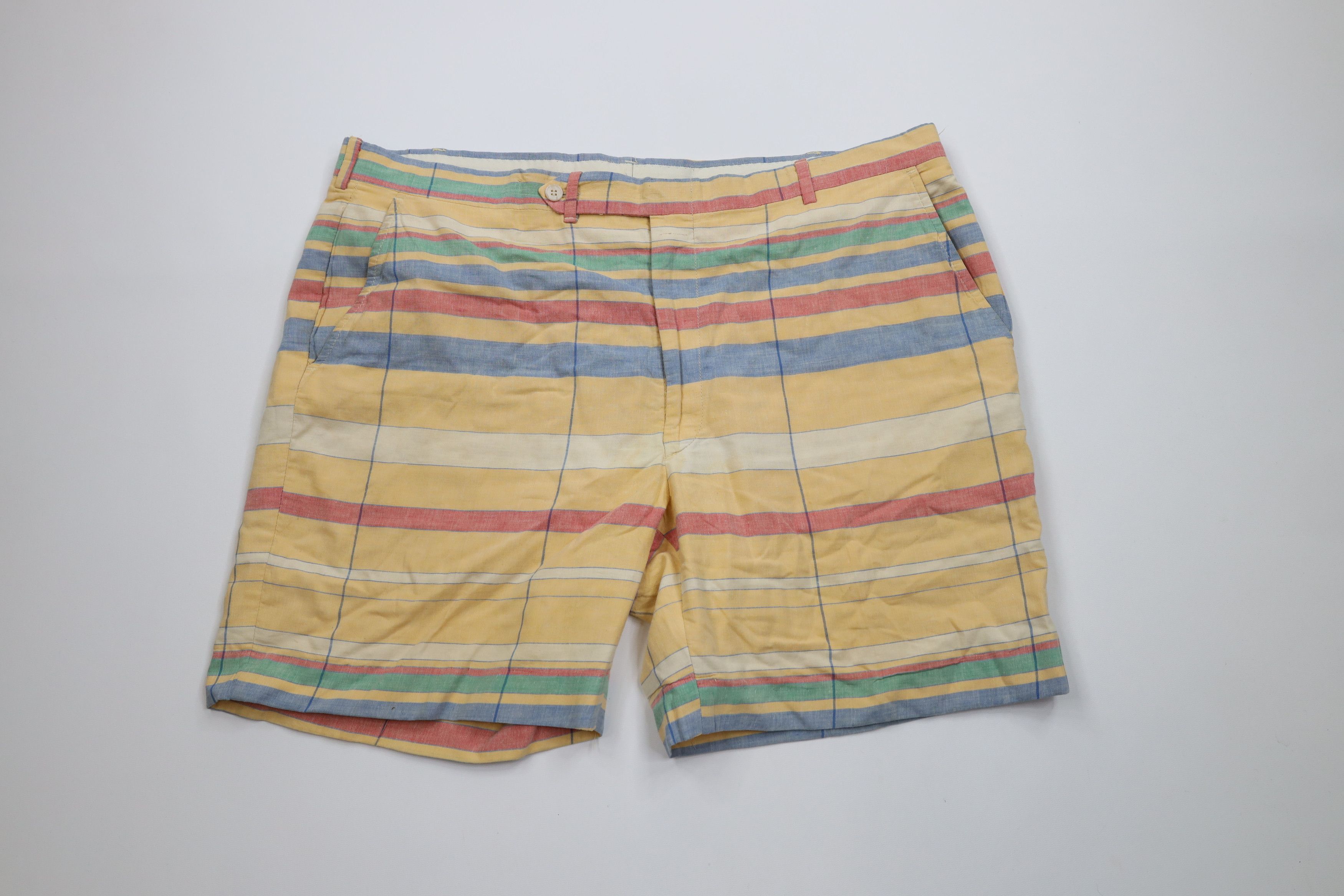 Vintage Vintage 70s Streetwear Rainbow Striped Above Knee Shorts USA Size US 40 / EU 56 - 1 Thumbnail