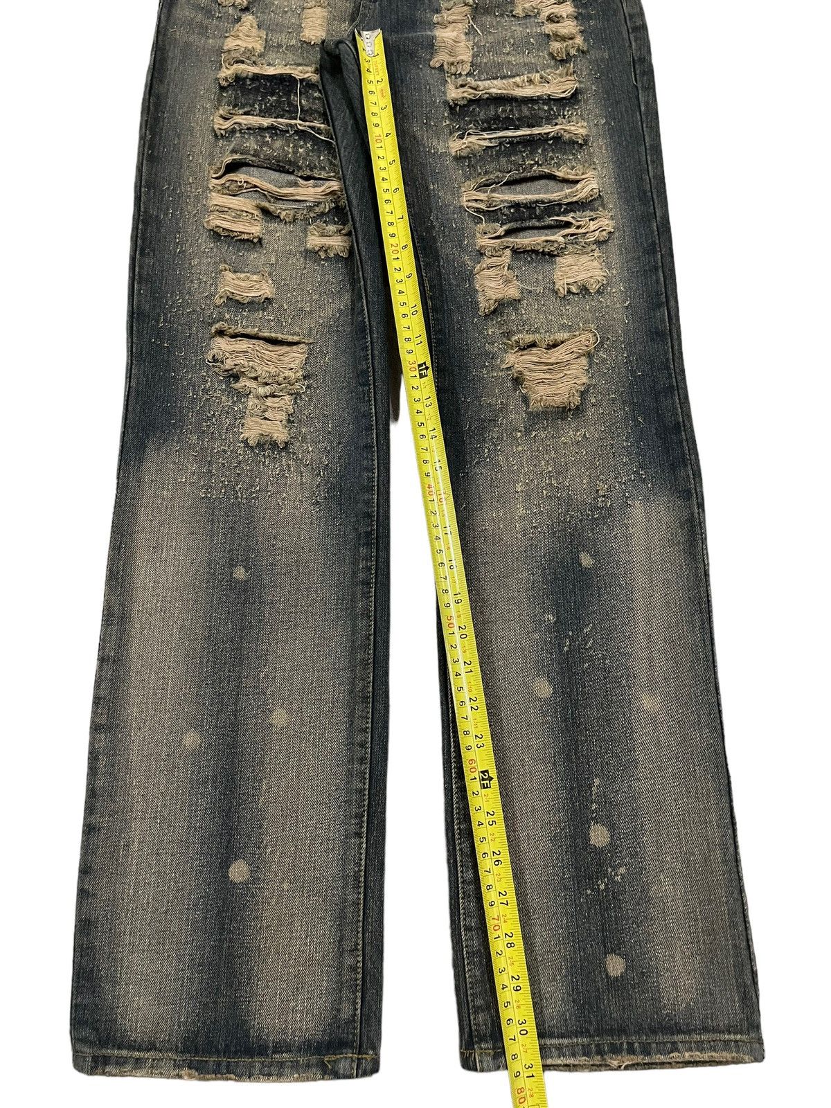 If Six Was Nine Vintage Japanese Brand Mud Wash Style Distressed Jeans Size US 30 / EU 46 - 11 Thumbnail