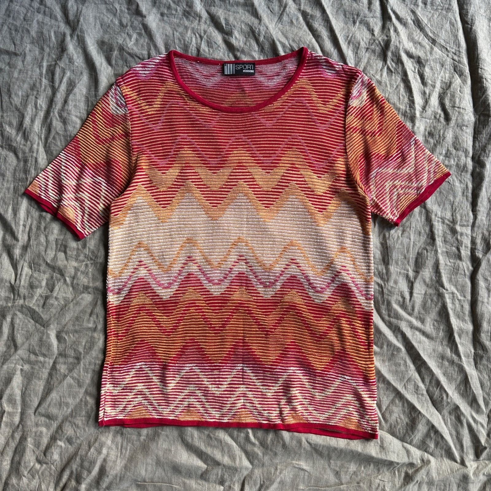 Missoni Sport Women's Zigzag Striped Knit T-Shirt 9387AC