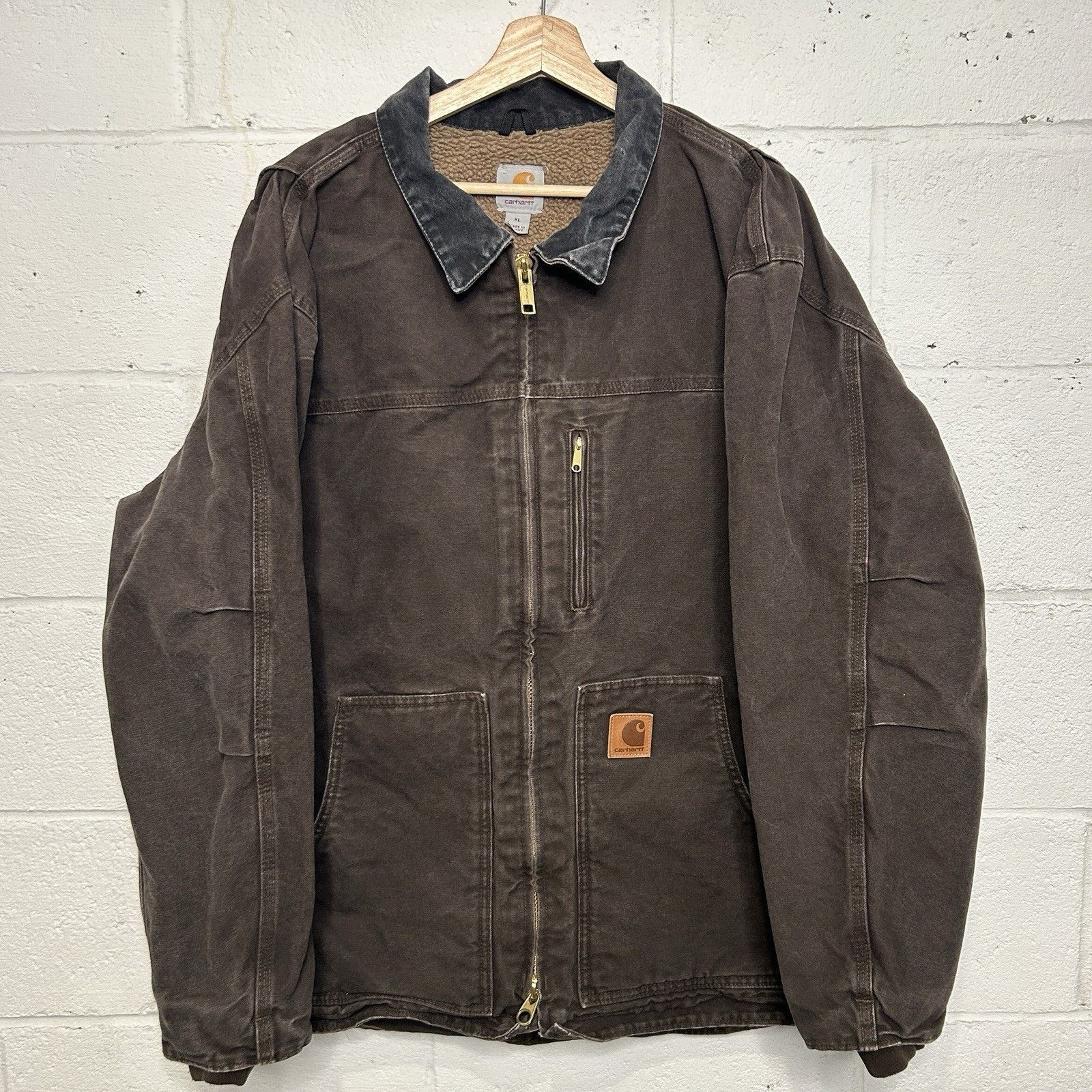 Carhartt Vintage Carhartt Sherpa-Lined Ridge Jacket “Dark Brown” C61 Size US XL / EU 56 / 4 - 1 Thumbnail