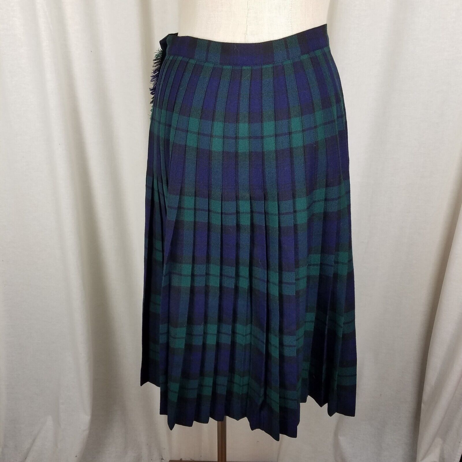 Vintage Vtg Aljean Pleated Wool Tartan Plaid Kilt Wrap Skirt 28in Size 28" / US 6 / IT 42 - 7 Thumbnail