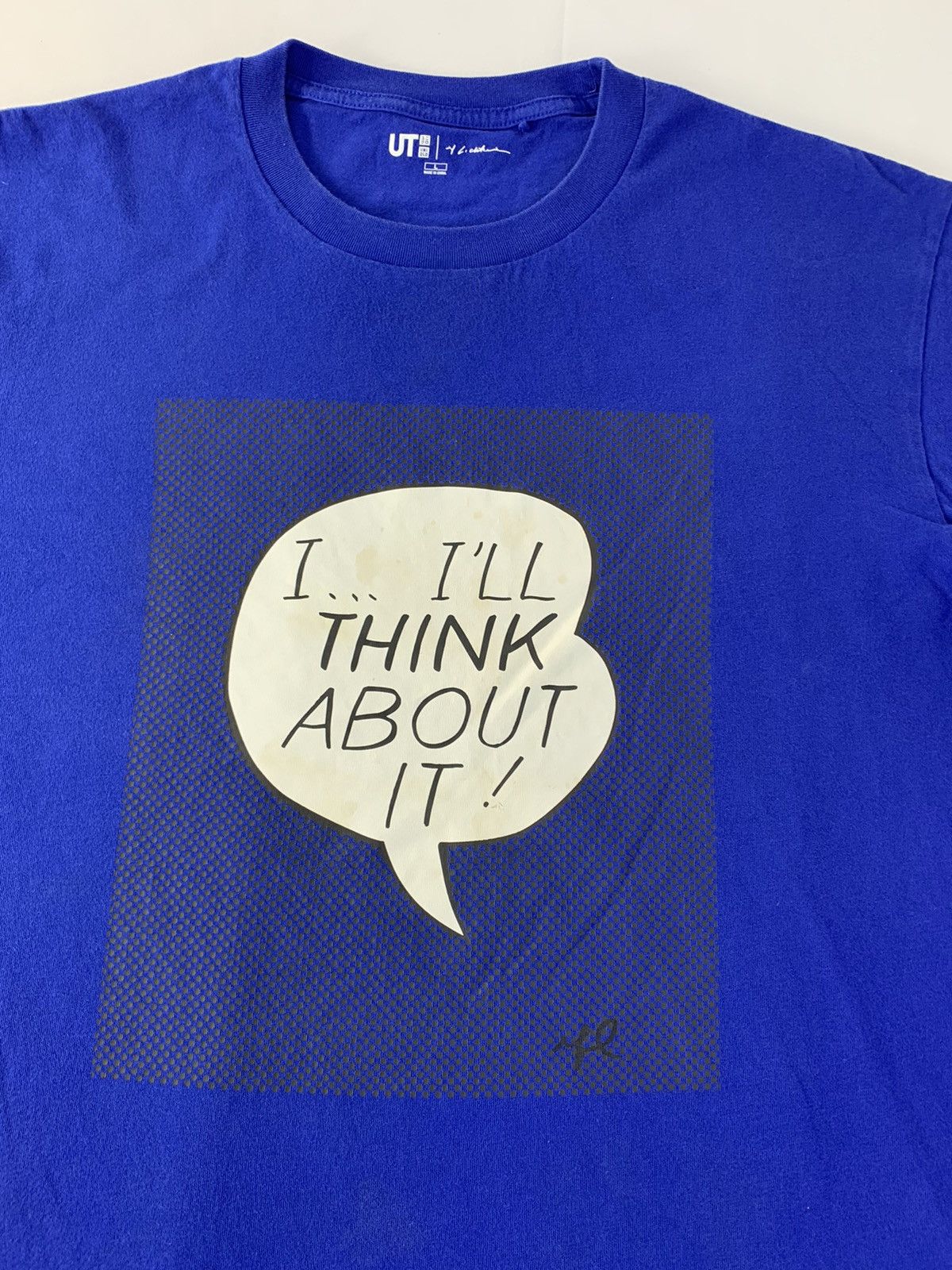 Japanese Brand Roy Lichtenstein Think About It Humor Quotes Pop Art Tee Size US XL / EU 56 / 4 - 4 Thumbnail
