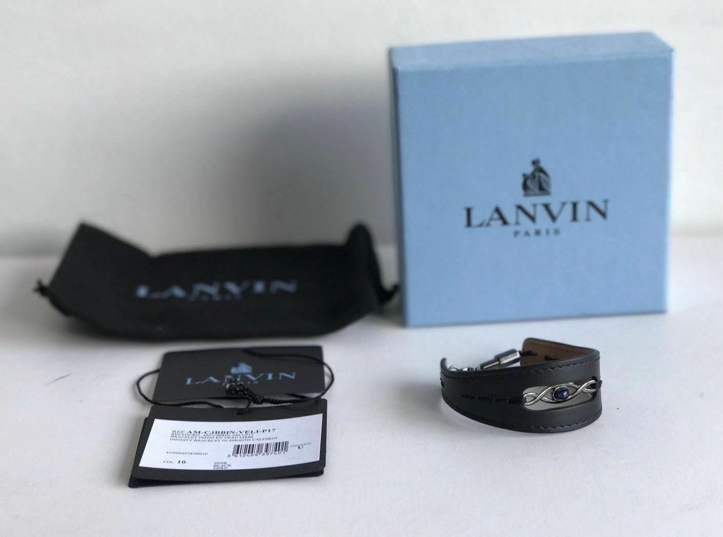 Lanvin Lanvin infinity leather gunmetal black tone bracelet Size ONE SIZE - 5 Thumbnail