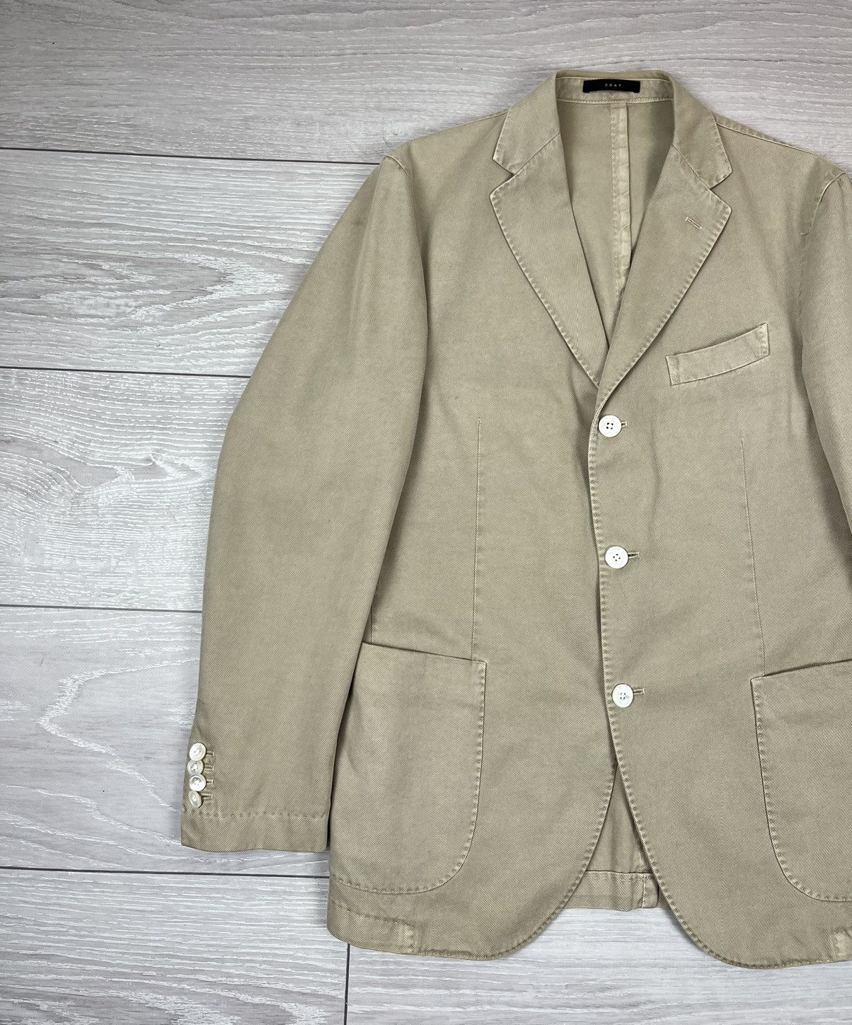 Boglioli Boglioli Coat Luxury Cotton Beige Blazer Jacket 52 size Size US L / EU 52-54 / 3 - 4 Thumbnail