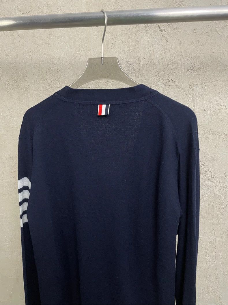 Thom Browne Thom Browne Dark blue four-striped wool cardigan jacket 250 Size US L / EU 52-54 / 3 - 4 Thumbnail