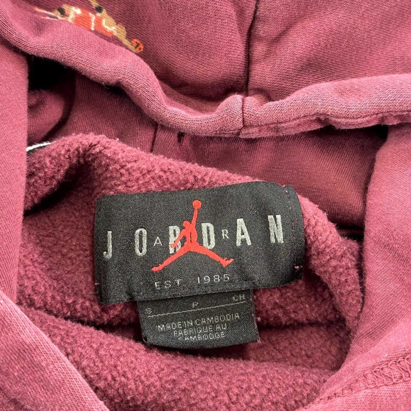 Jordan Brand Nike Jordan Hoodie Mens S Red Pullover All Over Print AOP Lightweight Fleece Sweatshirt Sports Style 90s Era (Jordan Essentials) Size US S / EU 44-46 / 1 - 3 Thumbnail