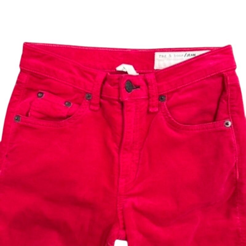 Rag & Bone Rag & Bone High Rise Skinny Pant in Fuschia Velvet, Size 25 Size 25" / US 0 / IT 36 - 4 Thumbnail