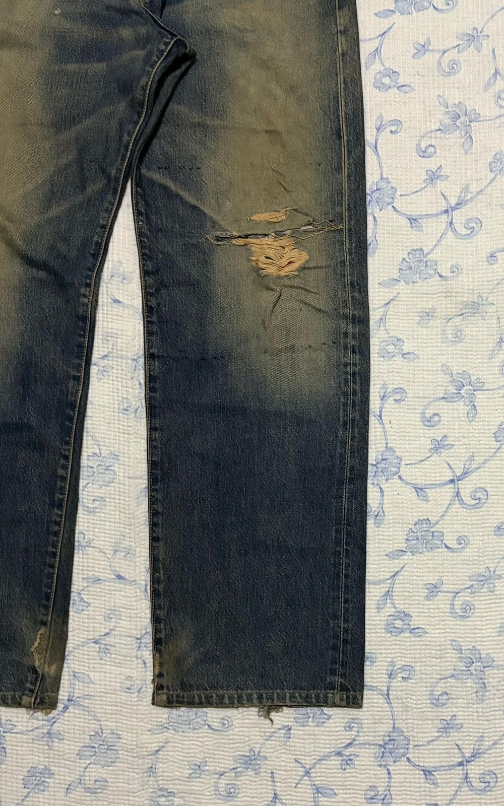 Edwin × Vintage Edwin Denim Pant Distressed Style made in Japan Size US 32 / EU 48 - 7 Thumbnail