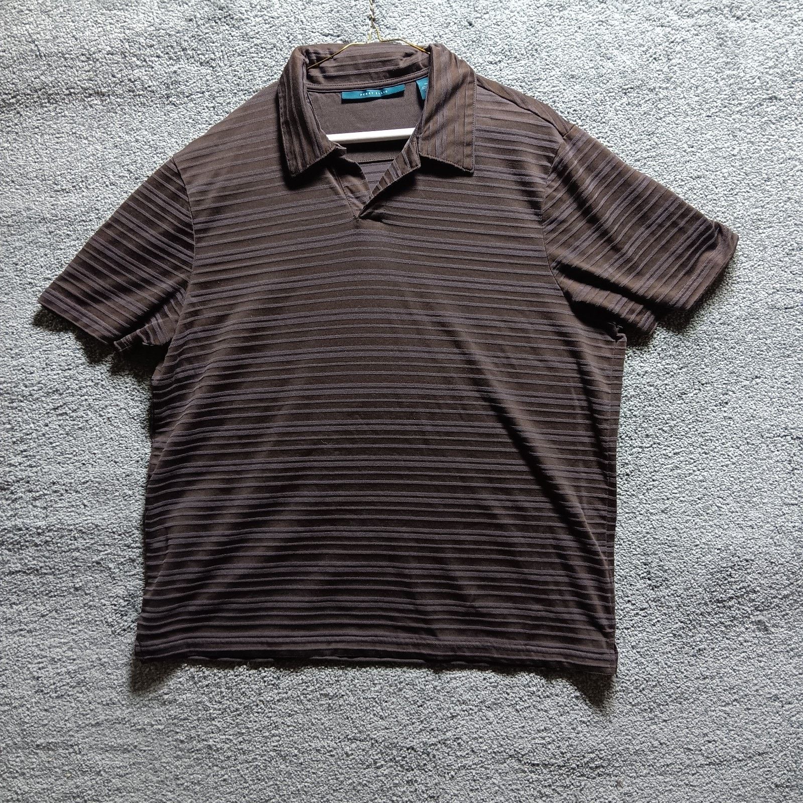 Perry Ellis Perry Ellis Men’s Brown Polo Shirt Size XL Business Casual Size US XL / EU 56 / 4 - 1 Thumbnail