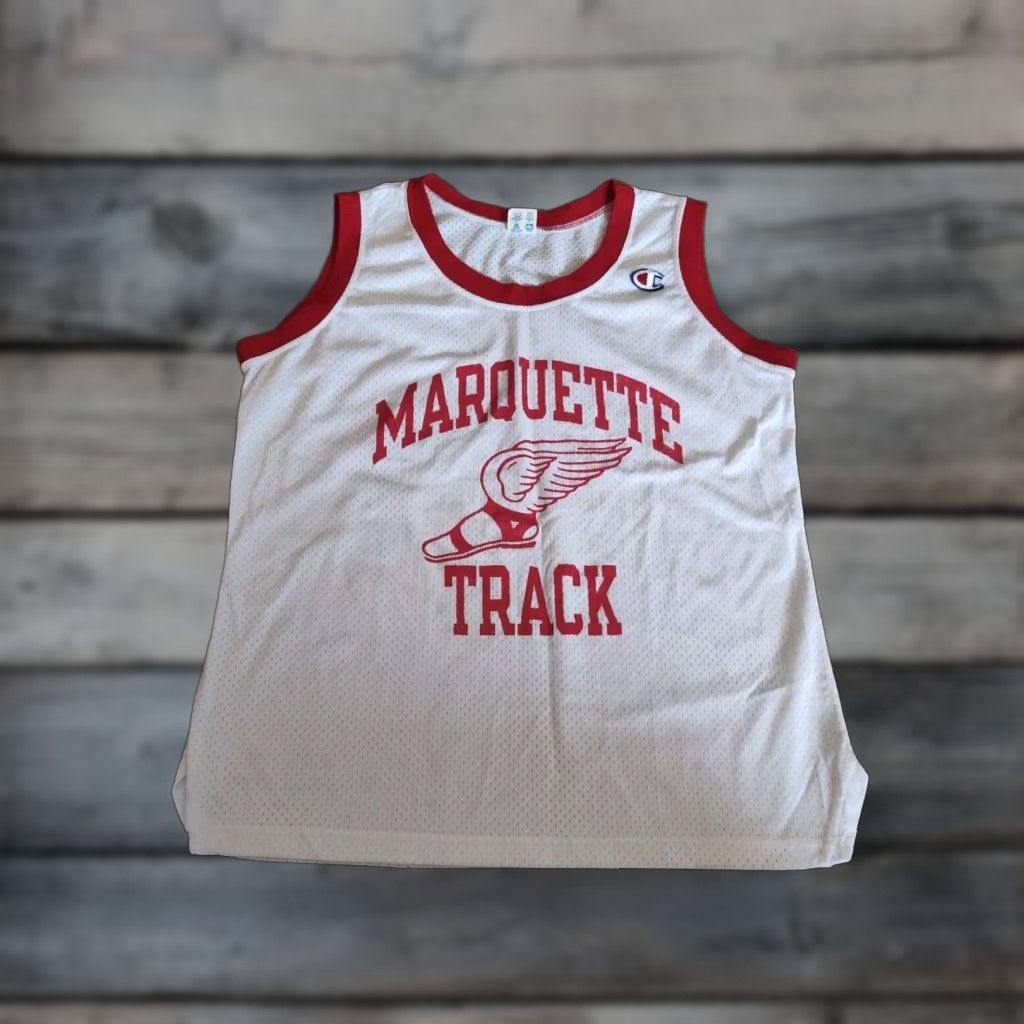 Champion VINTAGE 1980s Champion Women's Track Jersey Women Size 18 Sleeveless Red & White High School Athletic Size XXL / US 16-18 / IT 52-54 - 1 Thumbnail