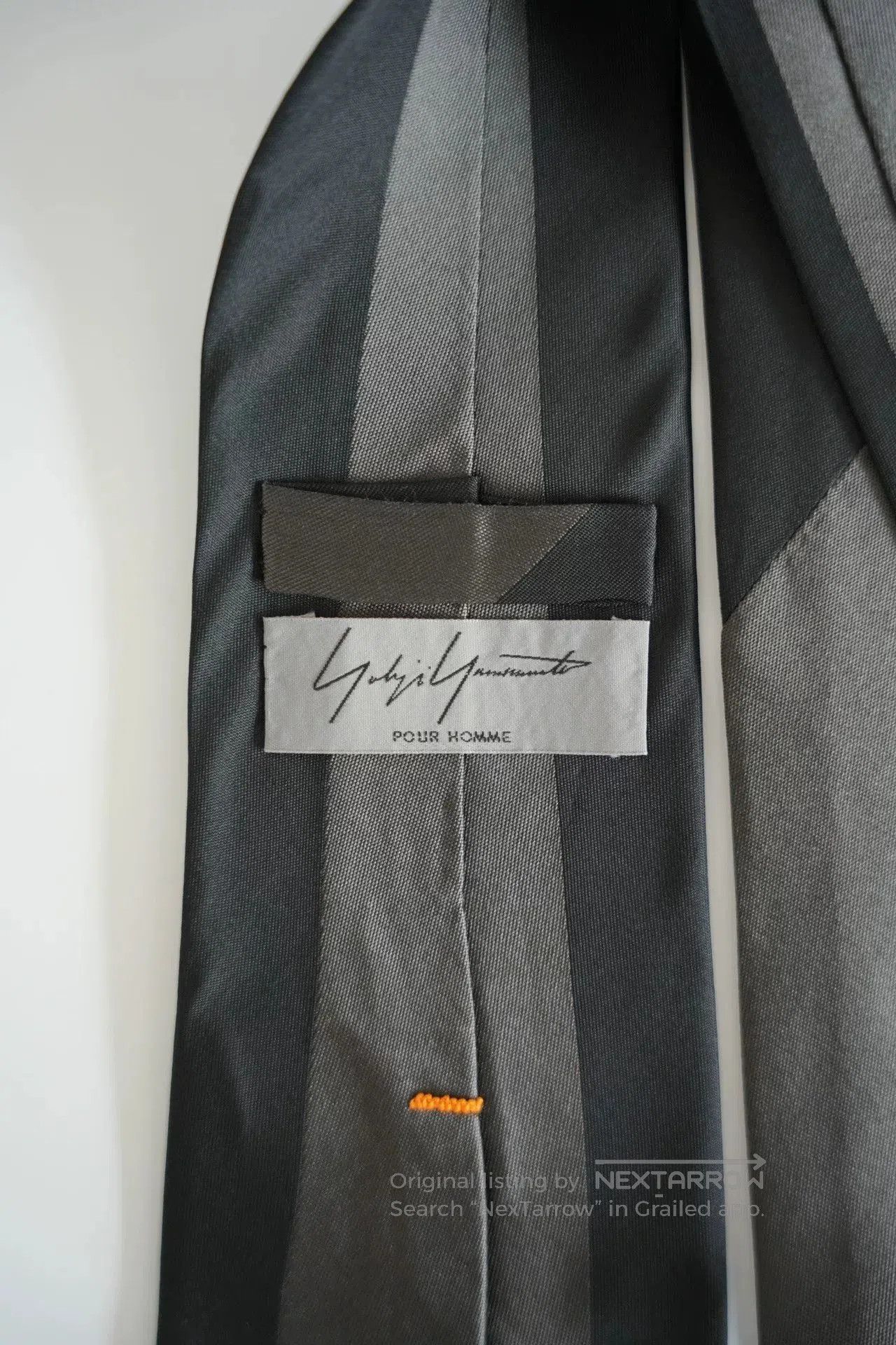 Yohji Yamamoto Yohji Yamamoto Black Gray Silk Tie. Size ONE SIZE - 2 Thumbnail