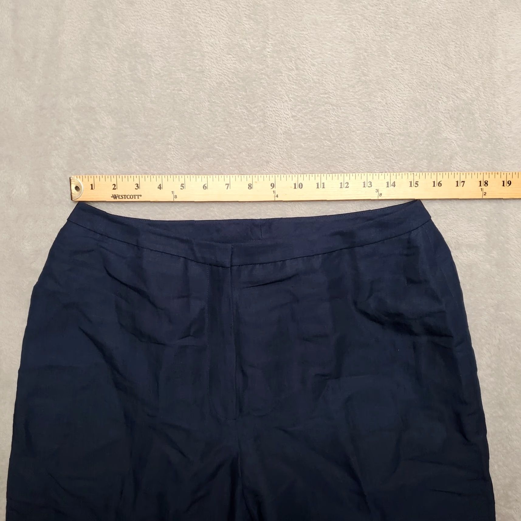 Vintage VINTAGE Jones Wear Navy Blue Linen Blend Flat Front Pants Womens 12 Casual Size 34" / US 12 / IT 48 - 7 Thumbnail
