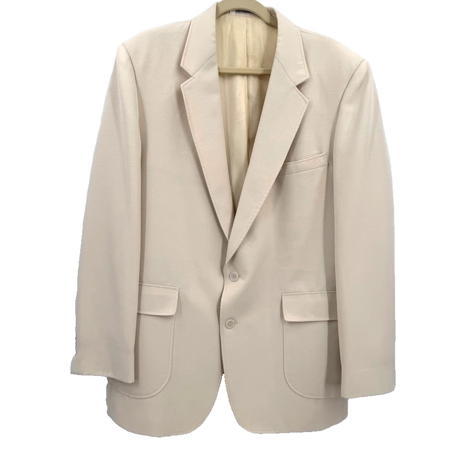 & Other Stories Vintage John L Blair Cream Blazer Mens 44L USA Made Ivory Size 44L - 1 Thumbnail