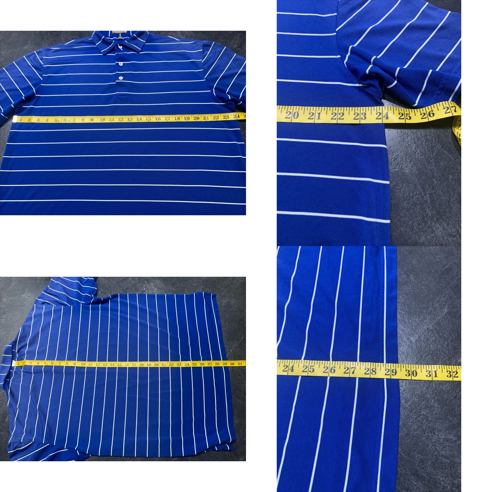Peter Millar Peter Millar E4 Summer Comfort Golf Polo Men L Blue Gradient Striped Stretch Size US L / EU 52-54 / 3 - 8 Thumbnail