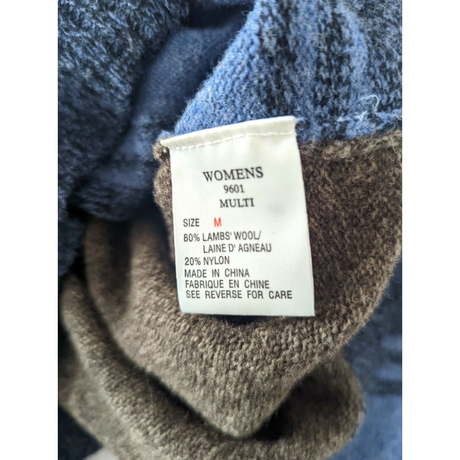 Vintage VINTAGE Woolrich Sweater, 100% Wool, Blue, Aztec/Pullover, M, Womens, 90s, Casual, Heavyweight, Knit, Long Puff Sleeve, Mock Neck, Straight Hem Size M / US 6-8 / IT 42-44 - 5 Thumbnail