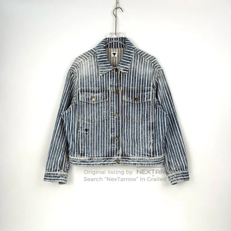 Dior Dior Blue and white vertical embroidery bee denim jacket Size XS / US 0-2 / IT 36-38 - 3 Thumbnail