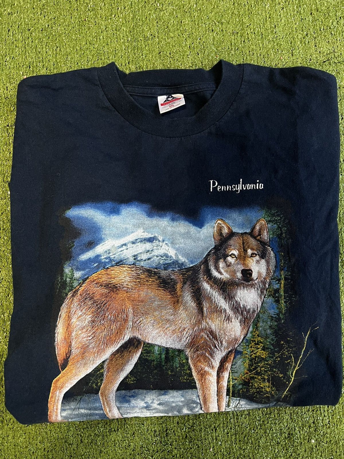 Vintage Navy wolf tee AAA tag Size US XXL / EU 58 / 5 - 1 Thumbnail