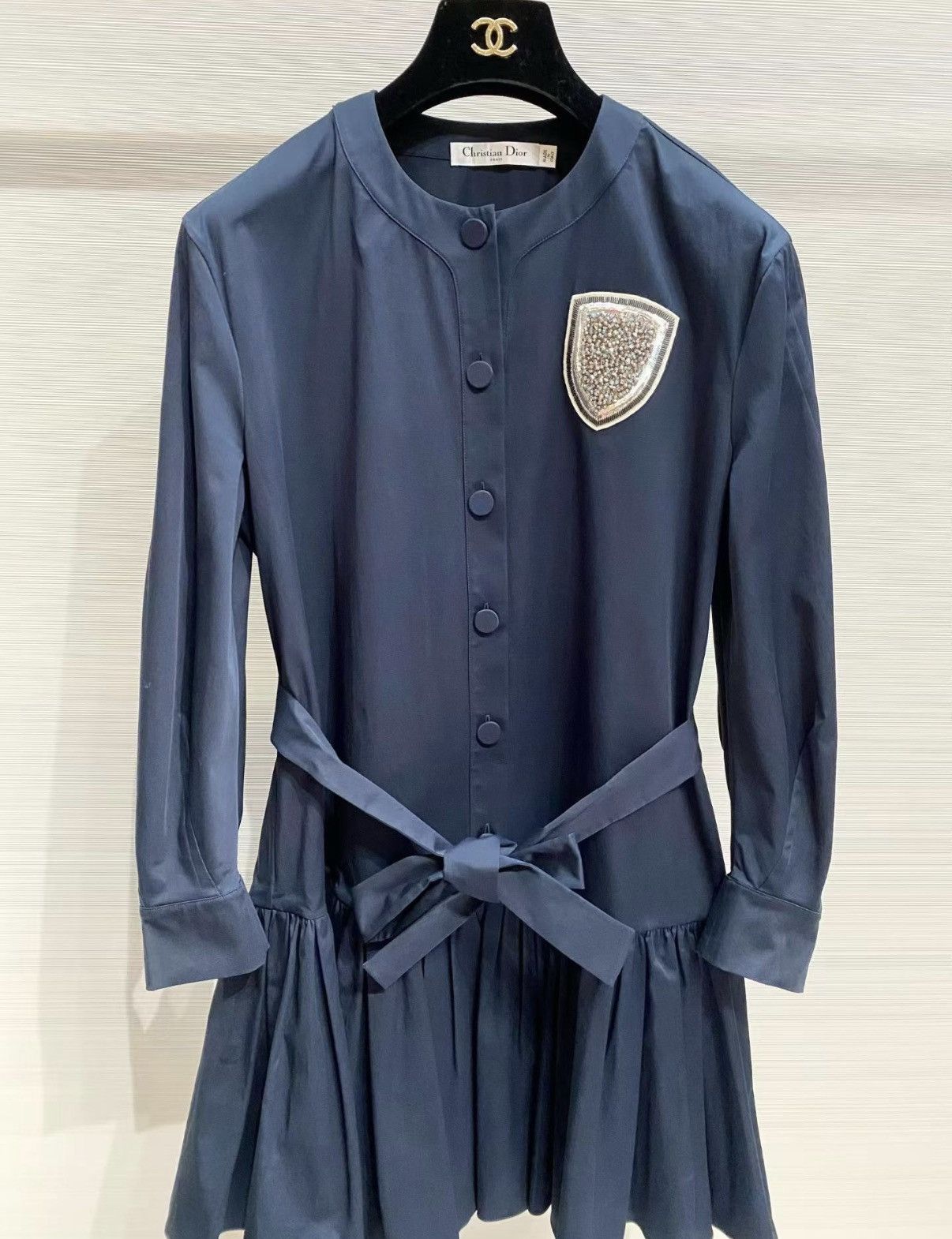 Dior Dior Classic Blue Badge Shirt Dress J33 Size S / US 4 / IT 40 - 3 Thumbnail