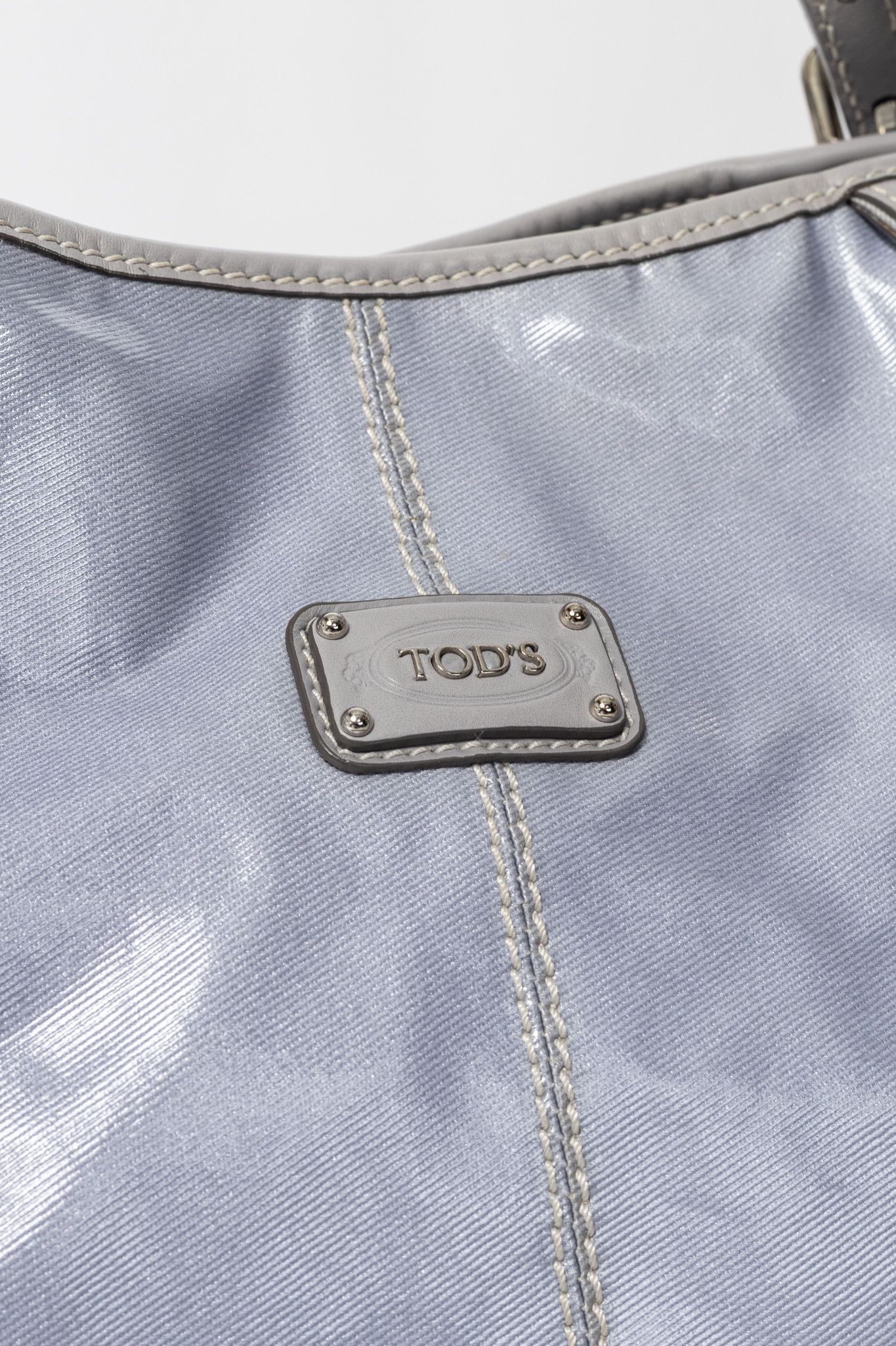 Tod's Tod's G-Line Blue & Grey Coated Canvas 2-Way Tote Size ONE SIZE - 10 Thumbnail