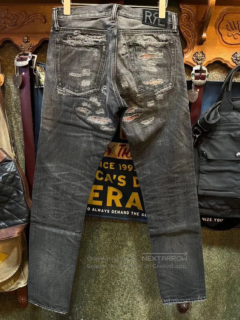 RRL Ralph Lauren RRL Distressed Patch Denim Jeans. Size US 31 - 2 Thumbnail