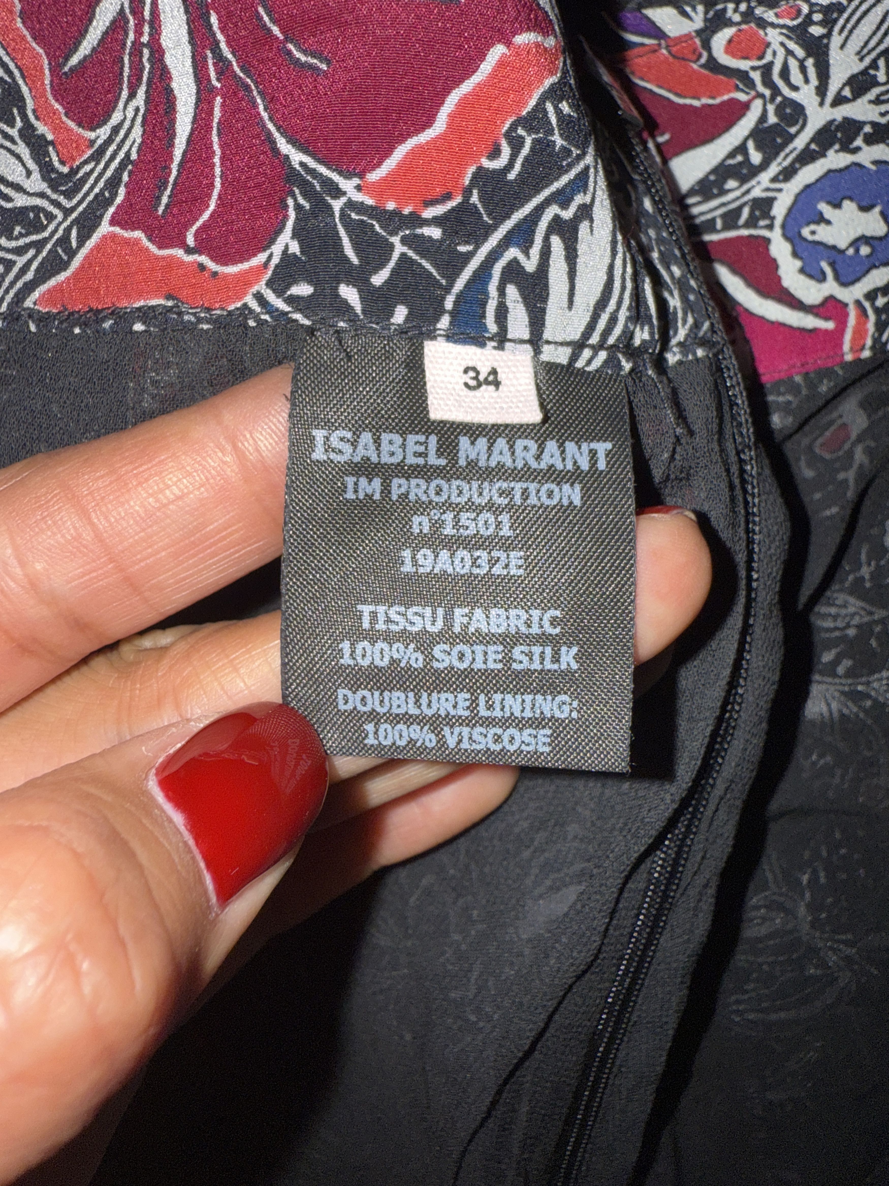 Isabel Marant Etoile Etoile Isabel Marant Yeba Floral Black Skirt Size 25" / US 0 / IT 36 - 6 Thumbnail